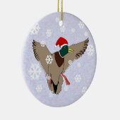 Mallard Duck Santa Kerstkerst Keramisch Ornament (Rechts)