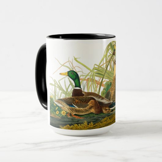 Mallard Duck van John James Audubon Mok (Voorkant links)