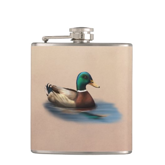 Mallard Duck Vinyl Wrapped Flask Heupfles (Voorkant)