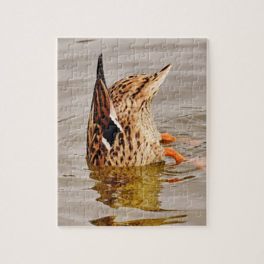 Mallard Duck voedt onderwater Legpuzzel (Verticaal)