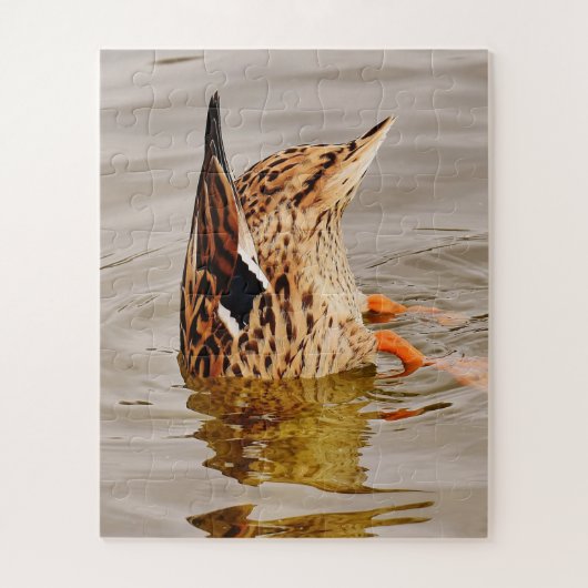 Mallard Duck voedt onderwater Legpuzzel (Verticaal)