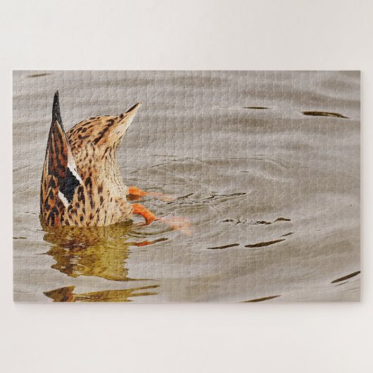 Mallard Duck voedt onderwater Legpuzzel (Horizontaal)