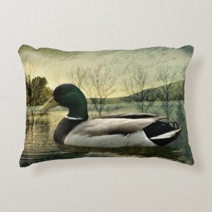 Mallard Duck Weathered Briefkaart Accent Kussen