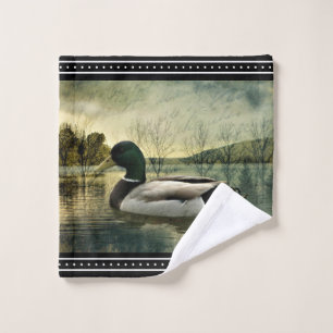 Mallard Duck Weathered Briefkaart Bad Handdoek