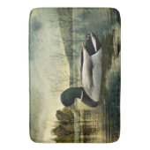 Mallard Duck Weathered Briefkaart Badmat (Voorkant Verticaal)