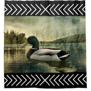  Mallard Duck Weathered Briefkaart Douchegordijn