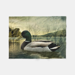 Mallard Duck Weathered Briefkaart Fleece Deken