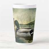 Mallard Duck Weathered Briefkaart Latte Mok (Voorkant)