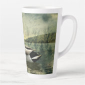 Mallard Duck Weathered Briefkaart Latte Mok (Rechts)