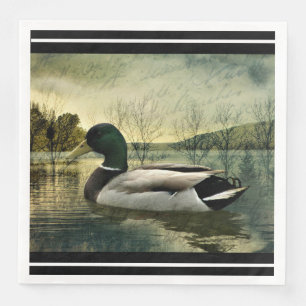  Mallard Duck Weathered Briefkaart Paper Dinn Servet