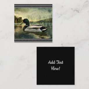 Mallard Duck Weathered Briefkaart Vierkante Visitekaartje