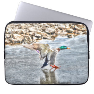 Mallard Duck Wildlife Foto voor Vogelliefhebbers Laptop Sleeve