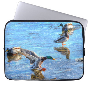 Mallard Duck Wildlife Foto voor Vogelliefhebbers Laptop Sleeve