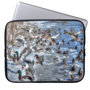 Mallard Duck Wildlife Foto voor Vogelliefhebbers Laptop Sleeve