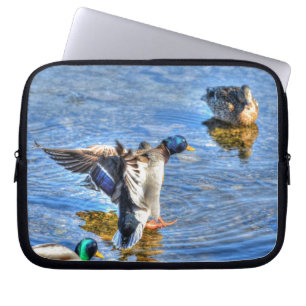 Mallard Duck Wildlife Foto voor Vogelliefhebbers Laptop Sleeve
