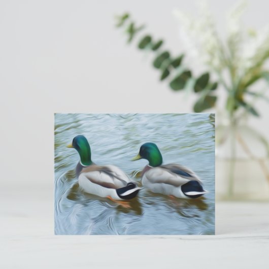 Mallard Ducks Briefkaart (Staand voorkant)