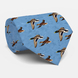 Mallard Ducks Flying Sky Blue Stropdas