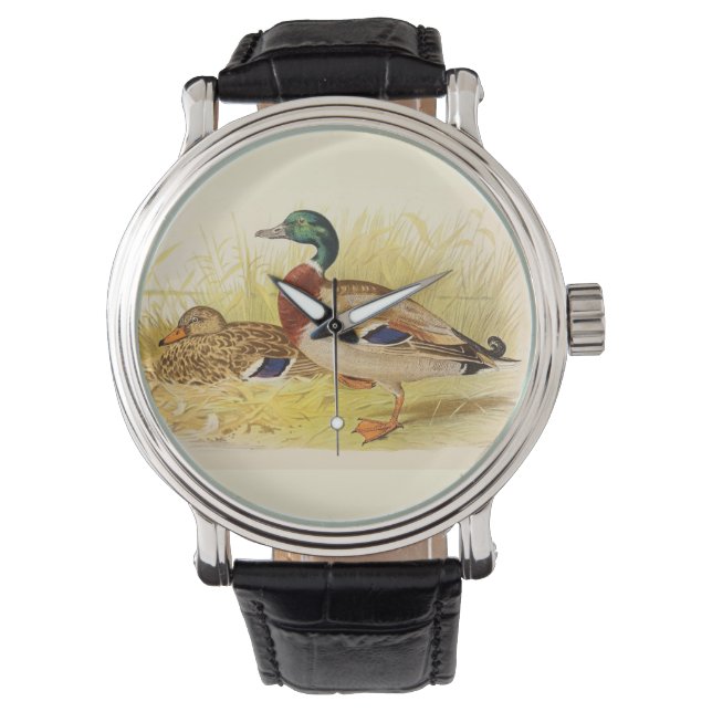 Mallard Ducks Horloge (Voorkant)
