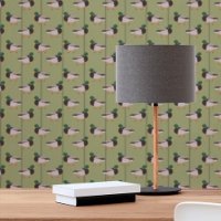 Mallard Ducks Illustraties op Olijfgroen