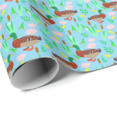 Mallard Ducks in een moeras patroon Cadeaupapier (Rol Hoek)