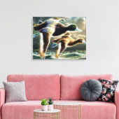 Mallard Ducks in Flight Wrapped Canvas Afdruk (Insitu (Woonkamer))