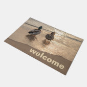 Mallard Ducks op Beach Deurmat (Schuin)