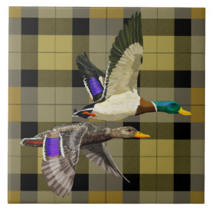 Mallard Ducks op Plaid Tegeltje