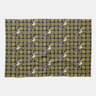 Mallard Ducks op Plaid Theedoek