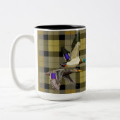 Mallard Ducks op Plaid Tweekleurige Koffiemok (Links)