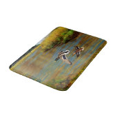 Mallard Ducks vliegen over de hond Badmat (Gekanteld)