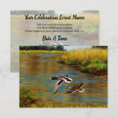 Mallard Ducks vliegen over de hond Kaart (Voorkant / Achterkant)