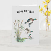 Mallard Ducks voor papa Kaart (Gele Bloem)