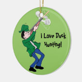 Mallard eend vliegen en jager keramisch ornament (Links)