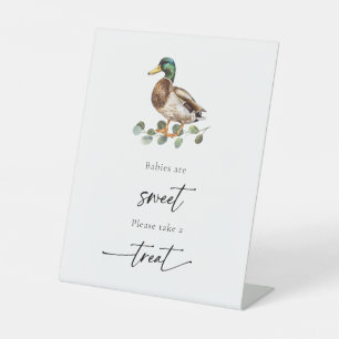 Mallard eendenbaby's zijn zoet Baby shower Reclamebord Met Voetstuk