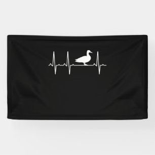 Mallard Heartbeat Gift Voor Mannen Vrouwen Duck Bi Spandoek