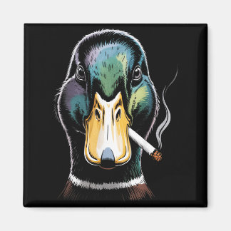 Mallard Smoking Cigarette Meme Funny Mallard Duck Magneet