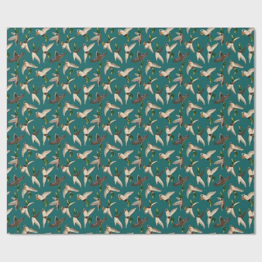 Mallards Gift Wrap Blauwgroen Cadeaupapier (Vlak)
