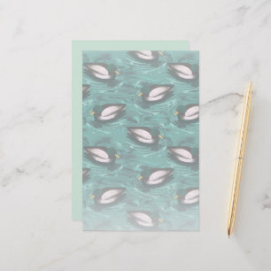 Mallards Zwemmen in het waterpatroon Briefpapier