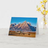 Mallestic Teton Mountains Autumn Foto van Birthday Kaart (Gele Bloem)