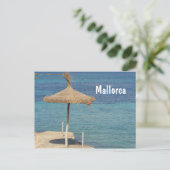 Mallorca - Carte postale parapluie paille (Debout devant)