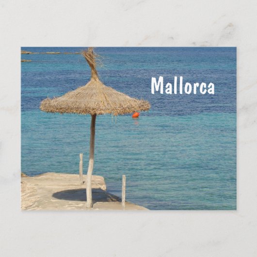 Mallorca - Carte postale parapluie paille (Devant)