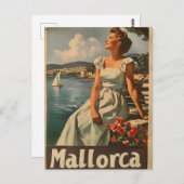 Mallorca Coast, 1950  elegantie Briefkaart (Voorkant / Achterkant)
