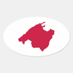 Mallorca kaart ovale sticker