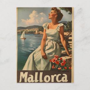 Mallorca Kust, 1950 Vintage Elegantie Briefkaart