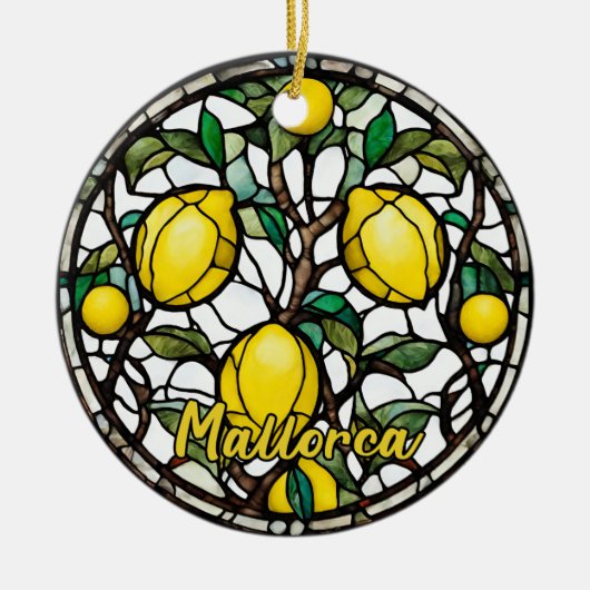 Mallorca Lemon Tree Keramisch Ornament (Voorkant)