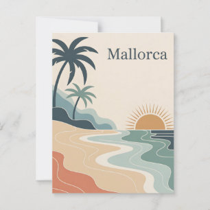 Mallorca minimalistische vintage briefkaart