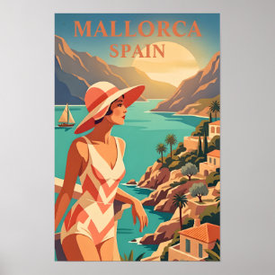 Mallorca Reisposter Vintage Stijl Spaanse Kust Poster