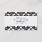 Mallory #1 Chic Black Damask Visitekaartje (Achterkant)