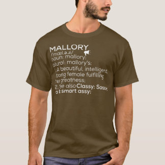 Mallory Naam Mallory Definition Mallory Vrouw Naam T-shirt