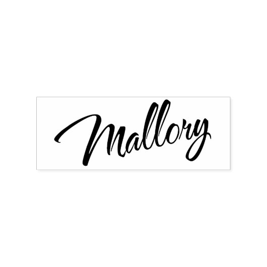 Mallory name cursief script font lettering 	rubberstempel (Afrduk)